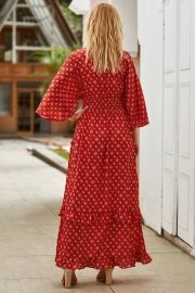 V-NECK TUNIC MAXI DRESS