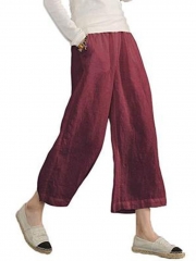 Casual Linen Pockets Bottoms