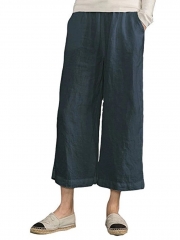 Casual Linen Pockets Bottoms