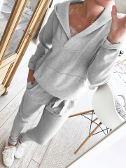 Hoodie Knitted Two Pieces Pants Sets Suits