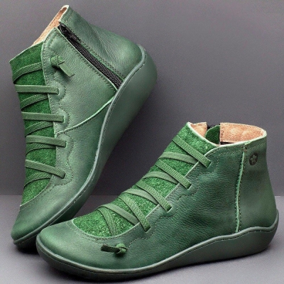 Fall Brown Flat Heel Boots STYLESIMO.com