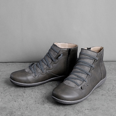 Fall Brown Flat Heel Boots STYLESIMO.com
