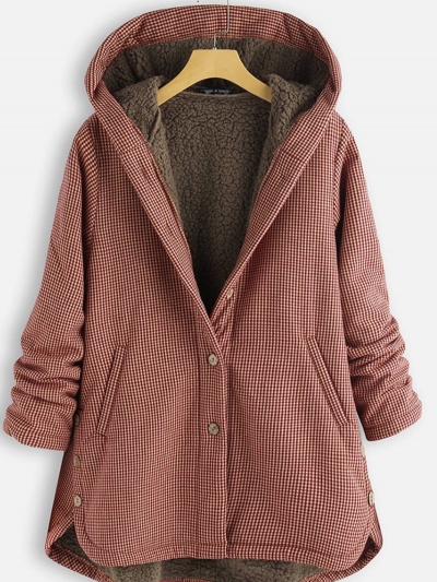 Buttoned Hoodie Casual Cotton-Blend Outerwear YOUYOUFASHIONEC.com