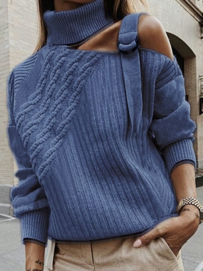 Plus Size Plain Long Sleeve Casual Sweater STYLESIMO.com
