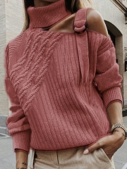 Plus Size Plain Long Sleeve Casual Sweater