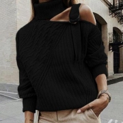 Plus Size Plain Long Sleeve Casual Sweater