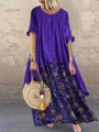 vintage-print-patchwork-pocket-long-sleeve-plus-size-maxi-dress