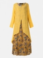 vintage-print-patchwork-pocket-long-sleeve-plus-size-maxi-dress