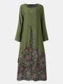 vintage-print-patchwork-pocket-long-sleeve-plus-size-maxi-dress
